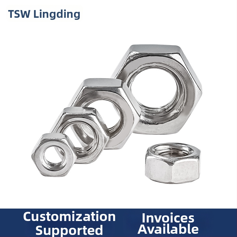 Sešstūra uzgriežņu komplekts kastē, 405 gb, 304 nerūsējošais tērauds, DIN 934, A2-70