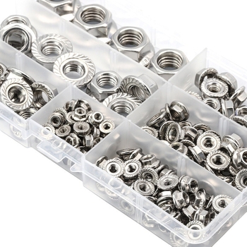 Šešiakampė flanšinė veržlė iš 304 nerūdijančio plieno DIN 6923-1983, klasė A, Star snail king