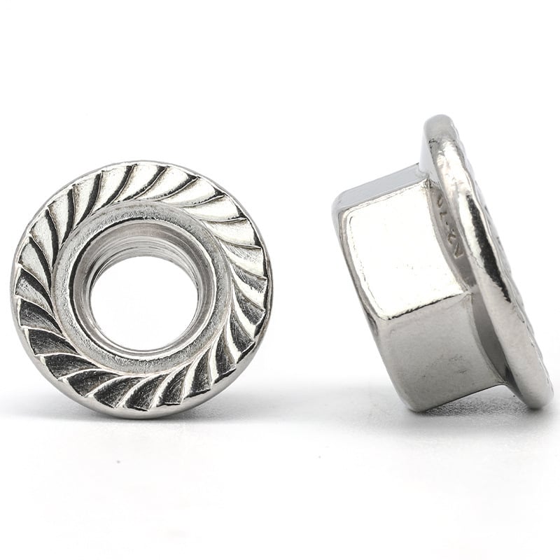 Šešiakampė flanšinė veržlė iš 304 nerūdijančio plieno DIN 6923-1983, klasė A, Star snail king