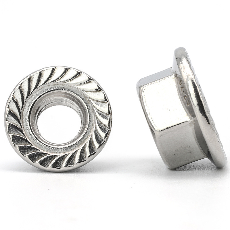 Šešiakampė flanšinė veržlė iš 304 nerūdijančio plieno DIN 6923-1983, klasė A, Star snail king