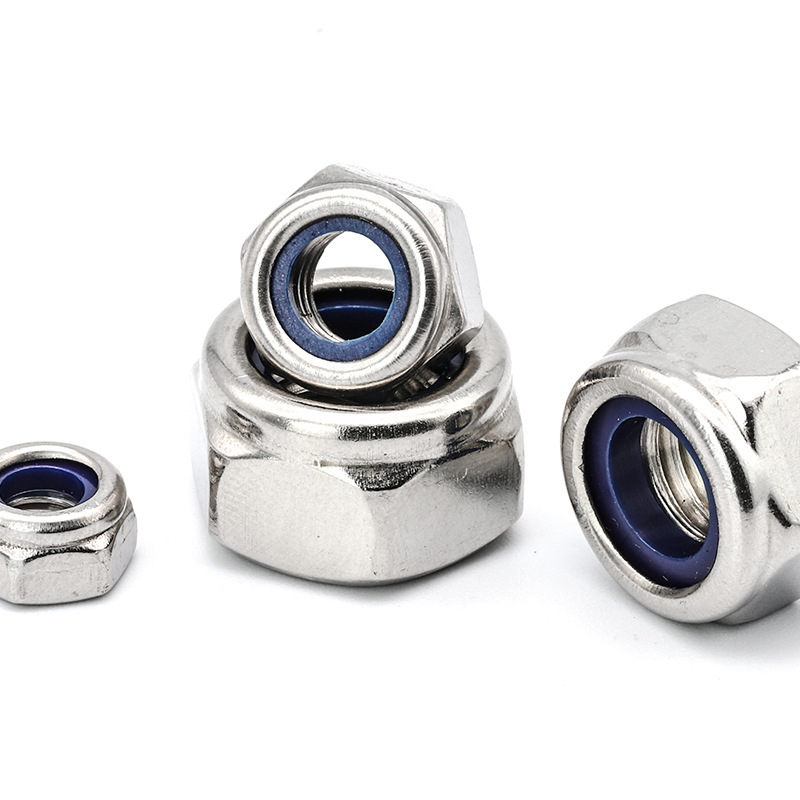 Šešiakampių fiksuojančių veržlių rinkinys iš nerūdijančio plieno 304, DIN 985, Klasė A, Tvirtumas 6.8