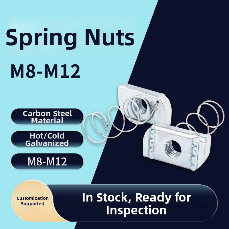 Galvanizuota spyru matočio C- formos plieno komponentui — stačiakampė diržo matica, priešslydžio varžtas, Prekė Building, Standartas JIS B1185-6-2010, Danga: galvanizuota, Klasė B, Tvirtumas 4.8