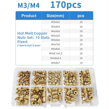Rinkinys varžtų įdėtinių veržlių, M2–M6 sriegiai, GB809 standartas, standartinis atsparumas