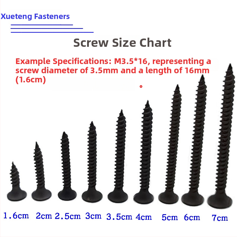 Snowteng pašurbjošas skrūves ģipsja plāksnei, iegriezta galva, fosfātēts pārklājums, 1022 oglekļa tērauds, GB14210