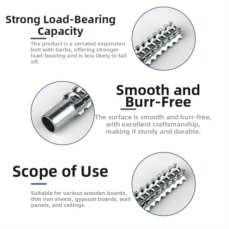Automātiskā paplašināšanas skrūve ar dzelzs paplašināšanas cauruli, zīmols Neck Strength, pakāpes B un C