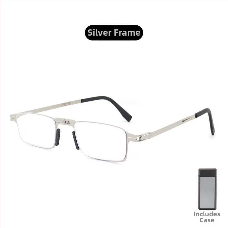Skaitymo akiniai su dervos lęšiais, anti-mėlynos šviesos filtru, pilno rėmo metalinis rėmas, be artimo regėjimo palaikymo