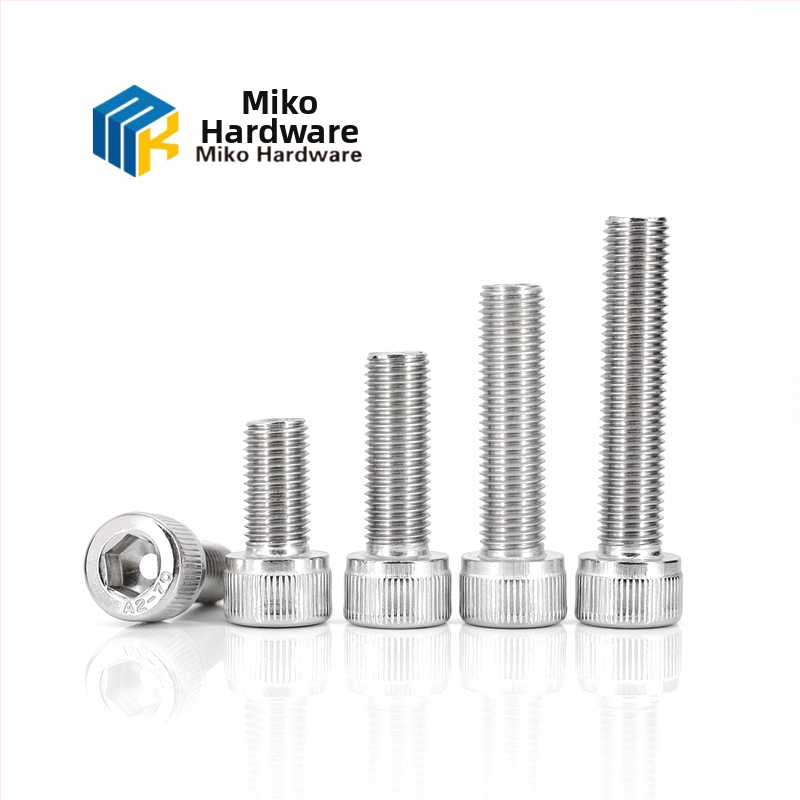 Sešstūrēta skrūve ar cilindrisku galvu DIN 912, nerūsējošais tērauds A4-70, baltā virsmas apdare