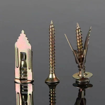 Разширителен винт за гипсокартон, едночастен ударен тип, 65Mn стомана, цветно цинково покритие, клас A, 8.8 производителност