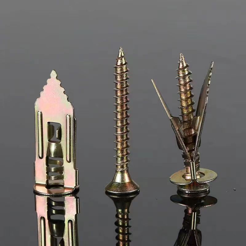 Разширителен винт за гипсокартон, едночастен ударен тип, 65Mn стомана, цветно цинково покритие, клас A, 8.8 производителност