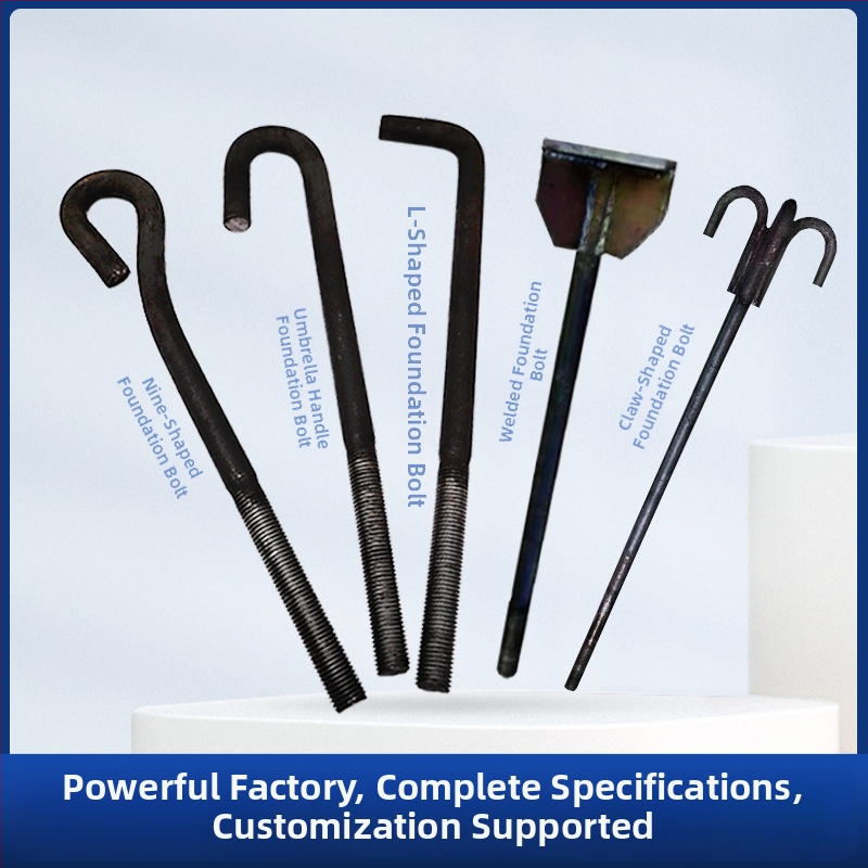 Enkuru skrūves tērauda konstrukcijām – iebūvēti komponenti, GB799, oglekļa tērauds Q235, virsmas apdare: patiesā krāsa