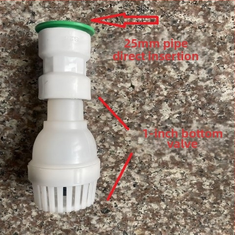 Samočerpajúce vodné čerpadlo s dolným ventilom, plastovým spätným ventilom a filtračným sitom