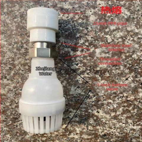 Samočerpajúce vodné čerpadlo s dolným ventilom, plastovým spätným ventilom a filtračným sitom