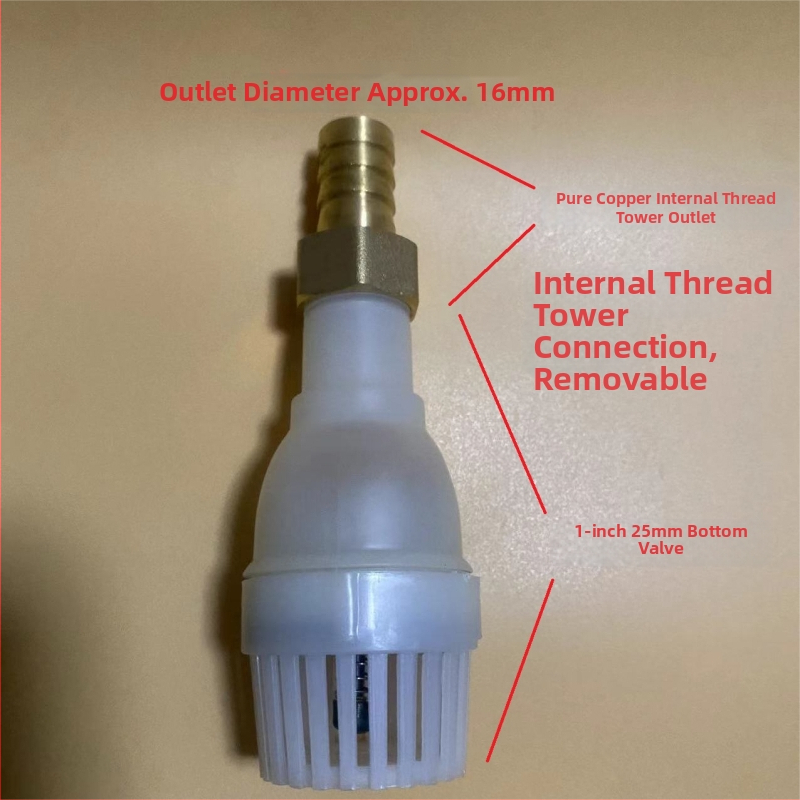 Samočerpajúce vodné čerpadlo s dolným ventilom, plastovým spätným ventilom a filtračným sitom