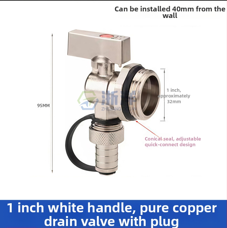 Drenážny ventil pre podlahové vykurovanie, meď, niklované povrchové úpravy, závitová montáž, pre vodu