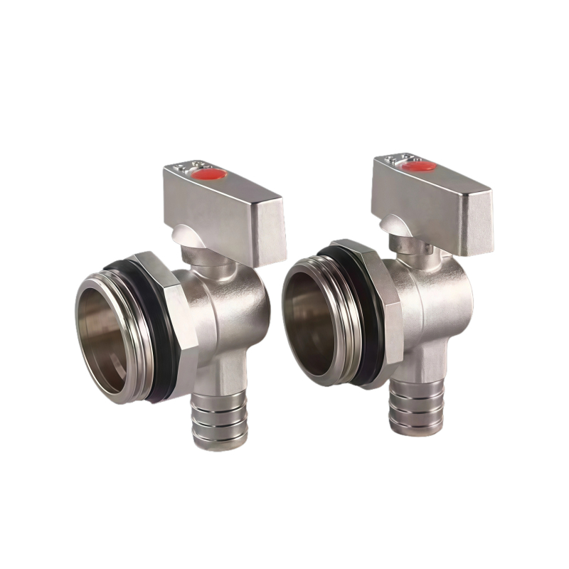 Дренажен клапан за подово отопление, меден, с медно-никелово покритие, спирално монтиране, за водни системи