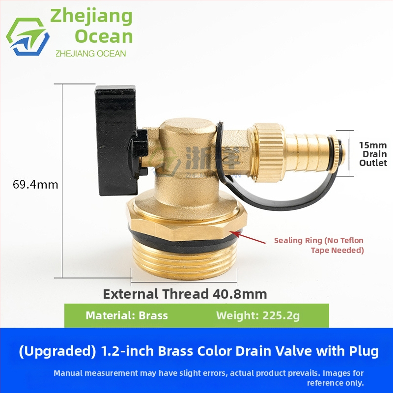 Drenážny ventil pre podlahové vykurovanie, meď, niklované povrchové úpravy, závitová montáž, pre vodu