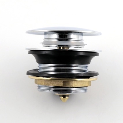 Неръждаем стоманен дренаж за вана с педално управление, отскочващ механизъм, модел 222, барабанен вентил и фитинги