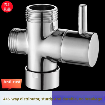 Trojcestný mosadzový odbočovací ventil sprchového kútu pre práčku, mosadzné telo, elektroplatovaný povrch, ručná montáž, pripojenie vody