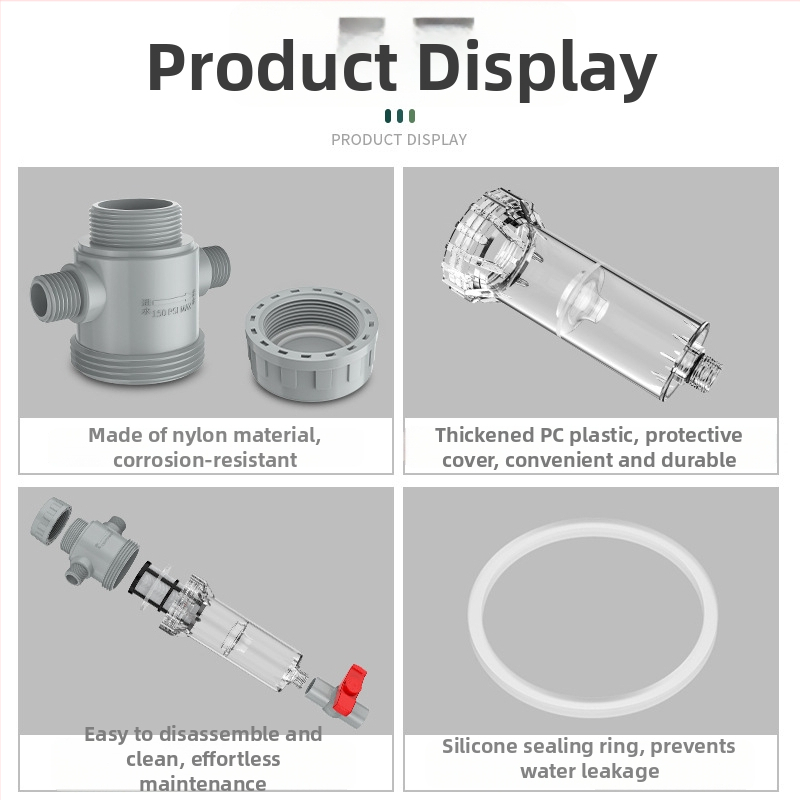 Pikendatav akvaariumi filter 10–200 võrguga, settekambriga ja palliventil (filtrimaterjal)