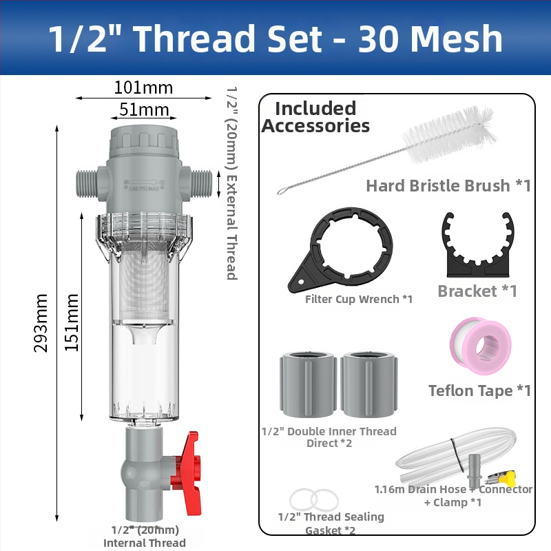 Išplėčiamas akvariumo filtras su 10–200 tinkleliu, nuosėdų kamera ir kamuoliukų vožtuvu (filtravimo medžiaga)