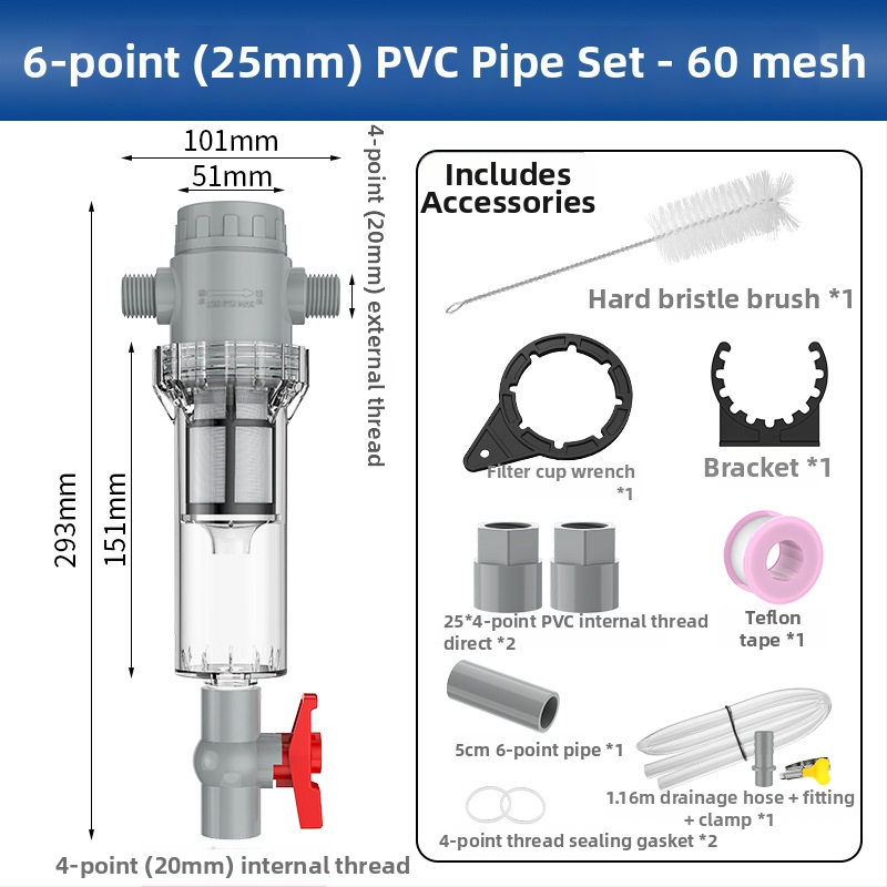 Išplėčiamas akvariumo filtras su 10–200 tinkleliu, nuosėdų kamera ir kamuoliukų vožtuvu (filtravimo medžiaga)