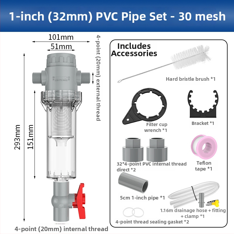 Išplėčiamas akvariumo filtras su 10–200 tinkleliu, nuosėdų kamera ir kamuoliukų vožtuvu (filtravimo medžiaga)