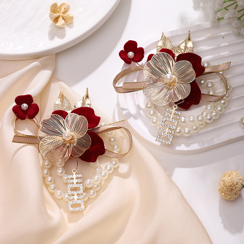 Draugės riešo gėlė — Mori įkvėptas vestuvinis aksesuaras, Korėjiško stiliaus rankos gėlė, Magpie qiao prekės ženklas, neprisitaikoma, Kinijos stilius