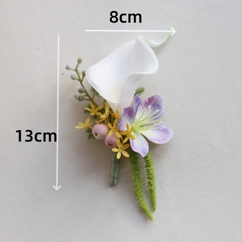 Vestuvinis riešo corsage iš šilko gėlių Calla Lily — dovana klasiokui