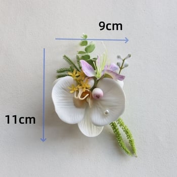 Vestuvinis riešo corsage iš šilko gėlių Calla Lily — dovana klasiokui