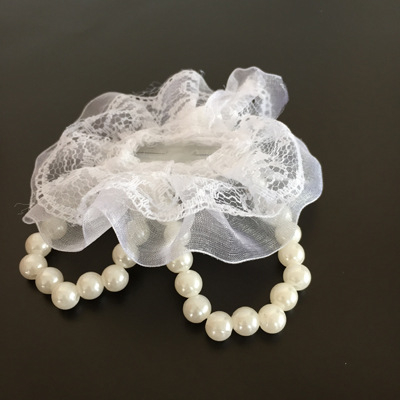 Perlų riešo žiedas nuotakoms, megztas iš siūlų, vestuvėms, į PP maišelį