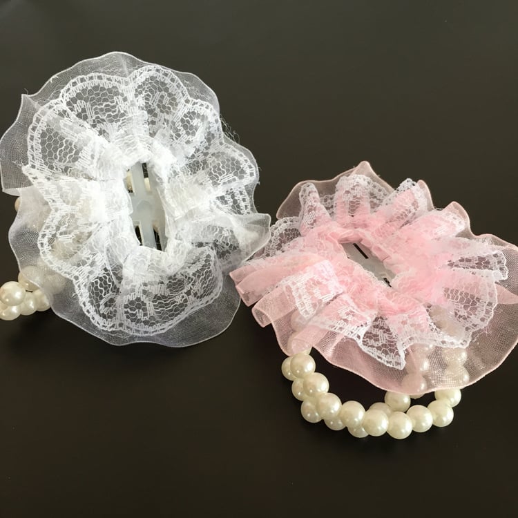 Perlų riešo žiedas nuotakoms, megztas iš siūlų, vestuvėms, į PP maišelį