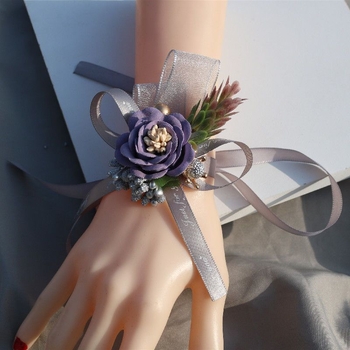 Korėjietiško stiliaus vestuvinė apyrankė su gėlėmis, skirta pamergėms ir artimoms draugėms, prabangus aksesuaras.