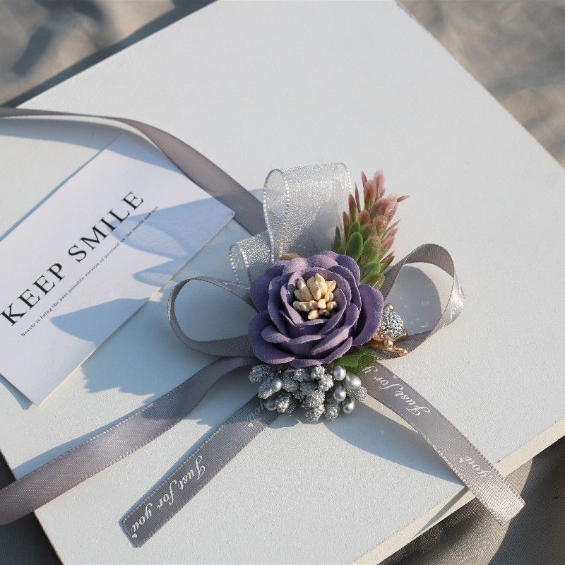 Korėjietiško stiliaus vestuvinė apyrankė su gėlėmis, skirta pamergėms ir artimoms draugėms, prabangus aksesuaras.