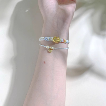 DIY πλεγμένο βραχιόλι από κορδόνι, στυλ influencer, unisex; χειροποίητη ύφανση; προέλευση: Lianyungang