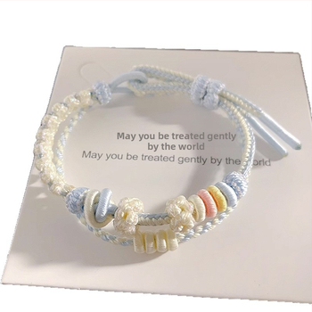 DIY rokassprādze no auklas, stilā interneta zvaigzne, universāla; roku adīšana; izcelsme: Lianyungang