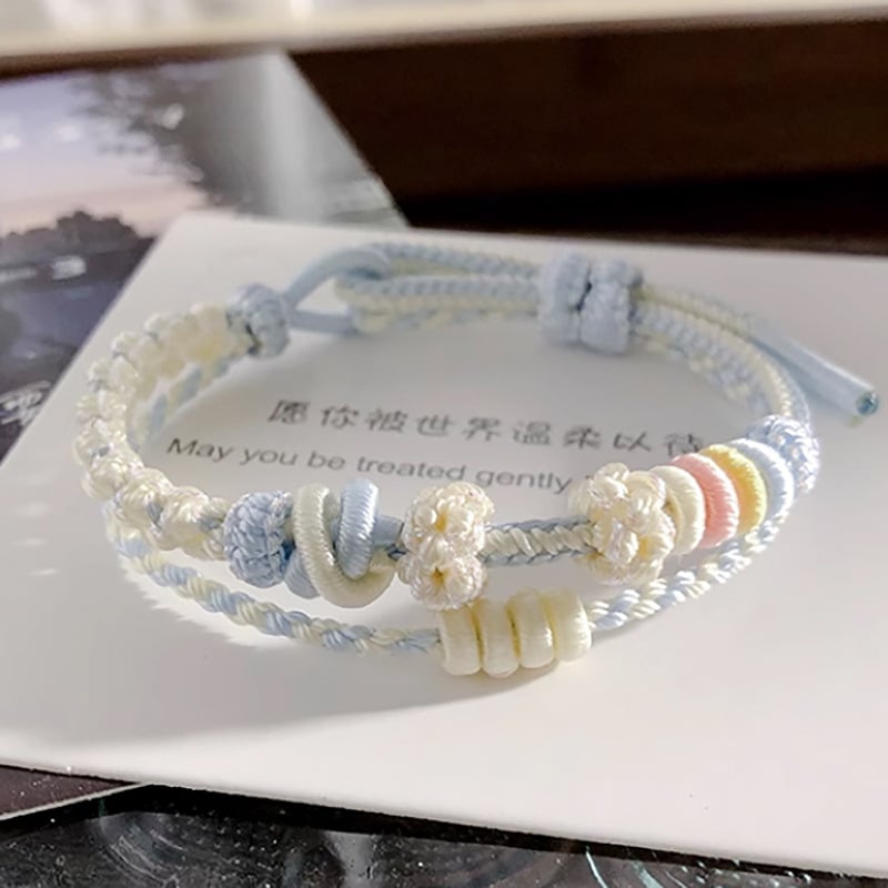 DIY πλεγμένο βραχιόλι από κορδόνι, στυλ influencer, unisex; χειροποίητη ύφανση; προέλευση: Lianyungang