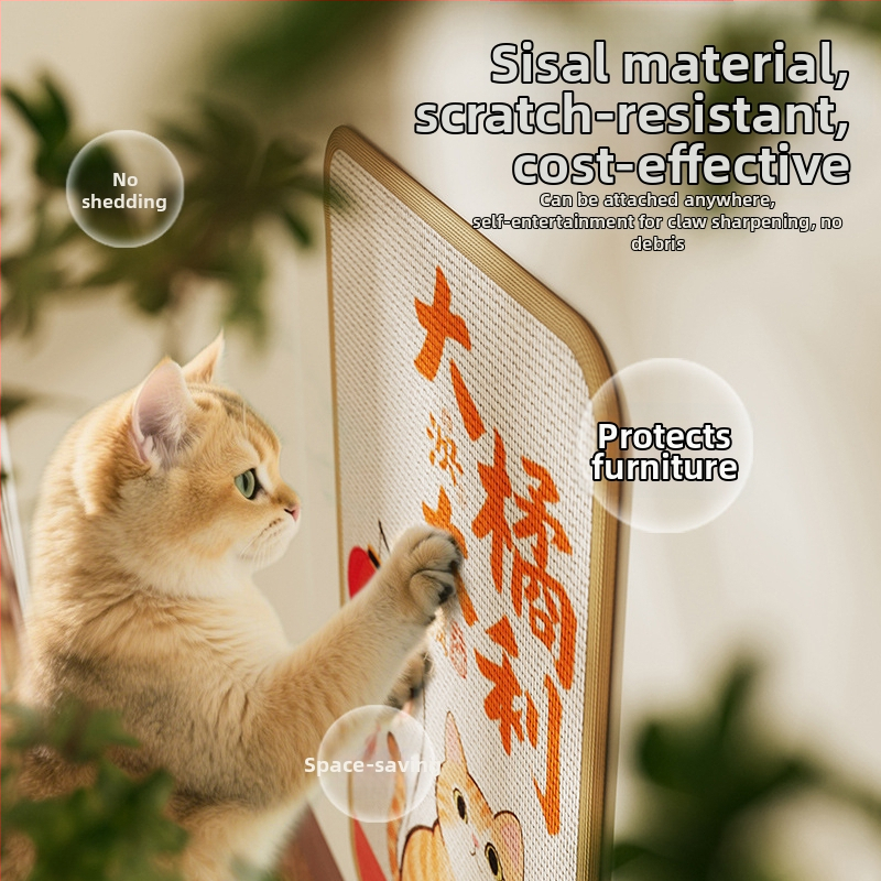 Πίνακας γρατζουνίσματος γάτας – Τοίχος με σισαλ μαξιλάρι, ανθεκτικός στις γρατζουνιές, χωρίς νήματα, προστασία καναπέ, Bruz