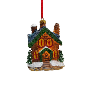 Gyanta medál – karácsonyi hóház dizájn, karácsonyi stílus, dekorációhoz