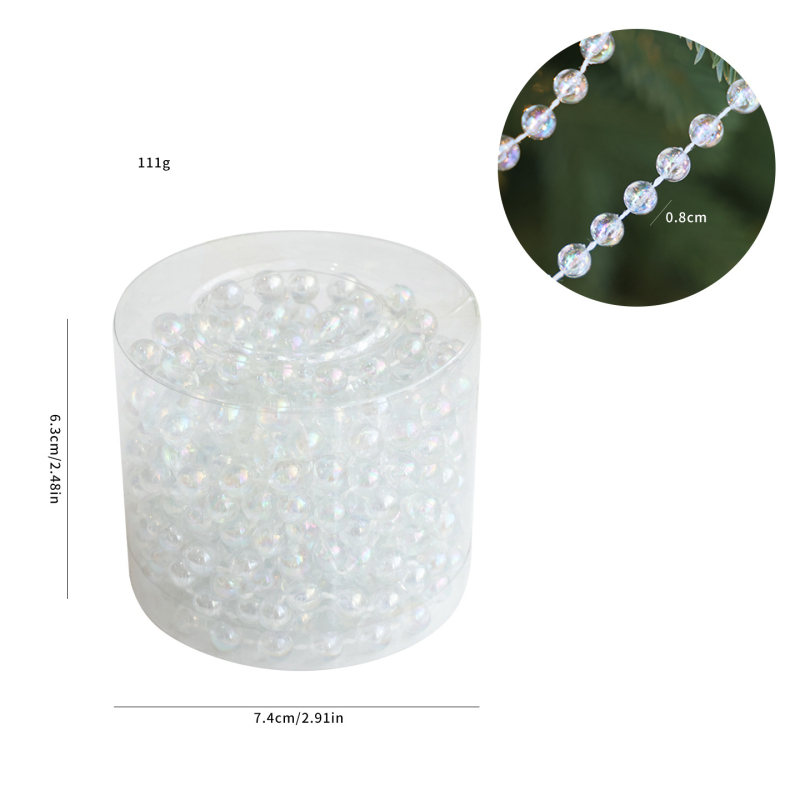 Коледна мънистена верига за украса, пластмасова, марка Soft Blue Ruoting, стил 4035485 (Материал: пластмаса; Марка: Soft Blue Ruoting; Стил: 4035485; Коледа)