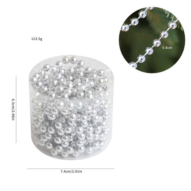 Коледна мънистена верига за украса, пластмасова, марка Soft Blue Ruoting, стил 4035485 (Материал: пластмаса; Марка: Soft Blue Ruoting; Стил: 4035485; Коледа)