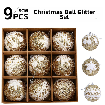 Blue Run πλαστικό σετ χριστουγεννιάτικων μπαλών (βαμμένες, κλασικό στυλ, εκτύπωση κατασκευής)