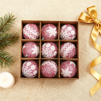 Blue Run πλαστικό σετ χριστουγεννιάτικων μπαλών (βαμμένες, κλασικό στυλ, εκτύπωση κατασκευής)