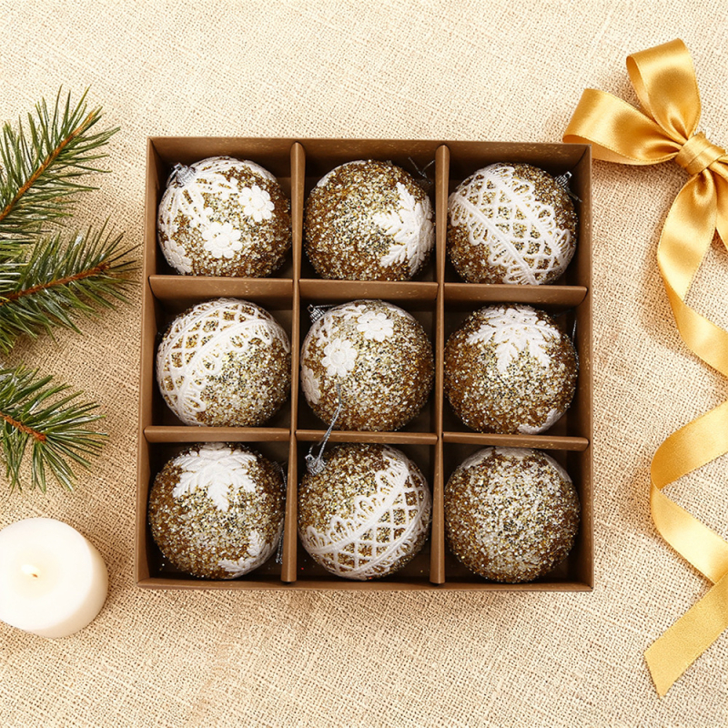 Blue Run πλαστικό σετ χριστουγεννιάτικων μπαλών (βαμμένες, κλασικό στυλ, εκτύπωση κατασκευής)