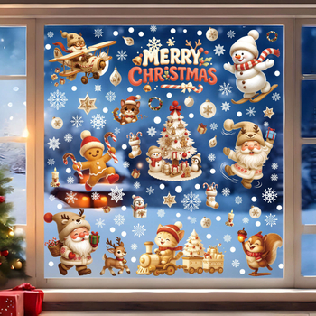 PVC anyagú karácsonyi dekorációs matrica, Xinying márka, karácsonyi stílus, alkalmas karácsonyra