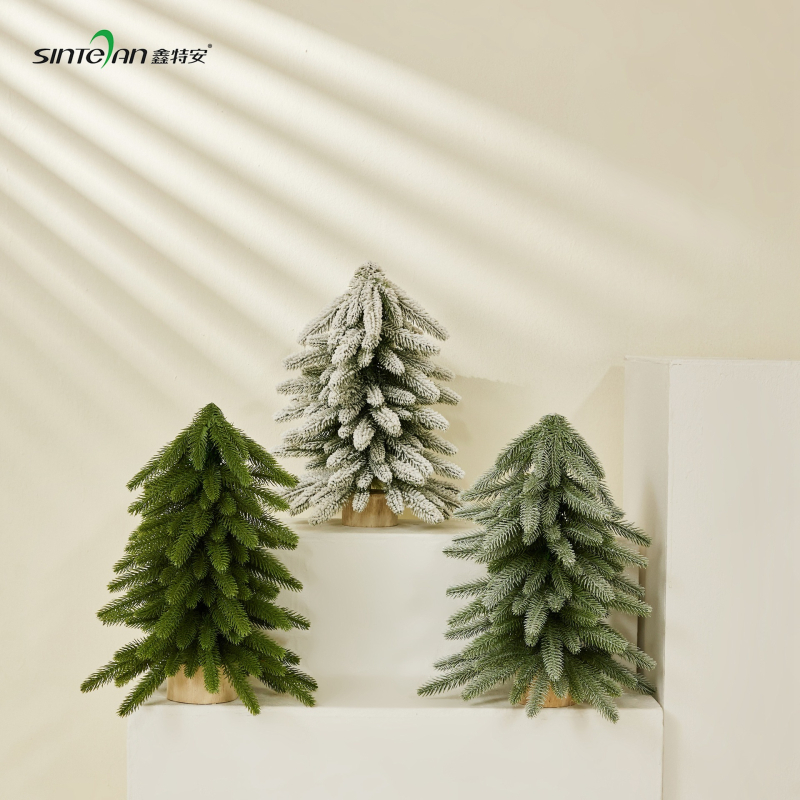 Xinte Ornament de birou cu brad de Crăciun, Material PE, Design semi-mecanic, Decor de birou