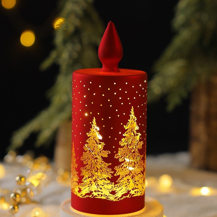 Božićna stolna ukrasna figura - Svjetleća kućica s imitacijom porculana, staklo (Materijal: staklo; Marka: Mingzhi glass; Pogodno za: Božić)