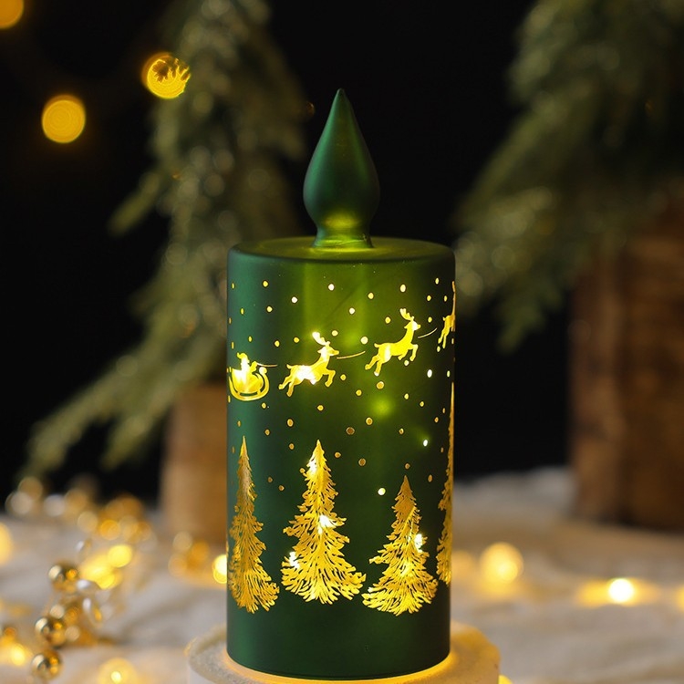 Božićna stolna ukrasna figura - Svjetleća kućica s imitacijom porculana, staklo (Materijal: staklo; Marka: Mingzhi glass; Pogodno za: Božić)
