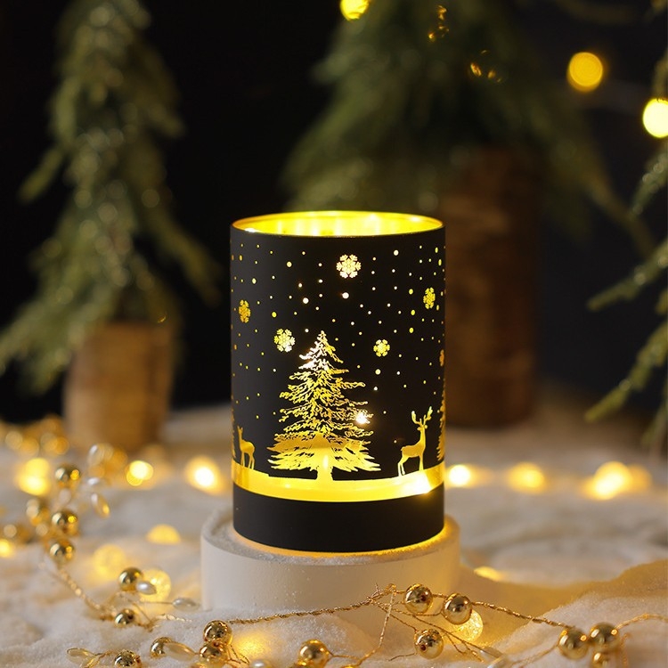Božićna stolna ukrasna figura - Svjetleća kućica s imitacijom porculana, staklo (Materijal: staklo; Marka: Mingzhi glass; Pogodno za: Božić)