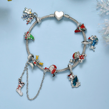 Unisex karikatuur Santa kellukese käsikoriste komplekt – tsinka sulam, õli tilkumise viimistlus, INS stiil