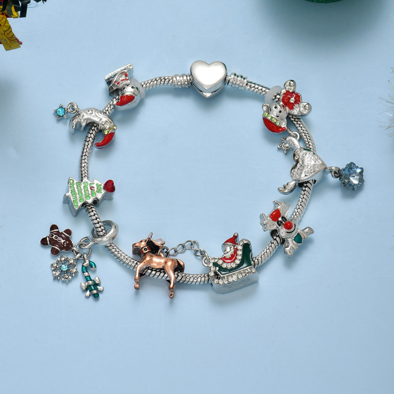 Unisex karikatuur Santa kellukese käsikoriste komplekt – tsinka sulam, õli tilkumise viimistlus, INS stiil